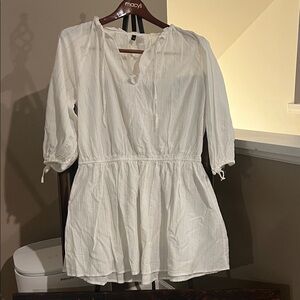 Divided White Peasant Dress